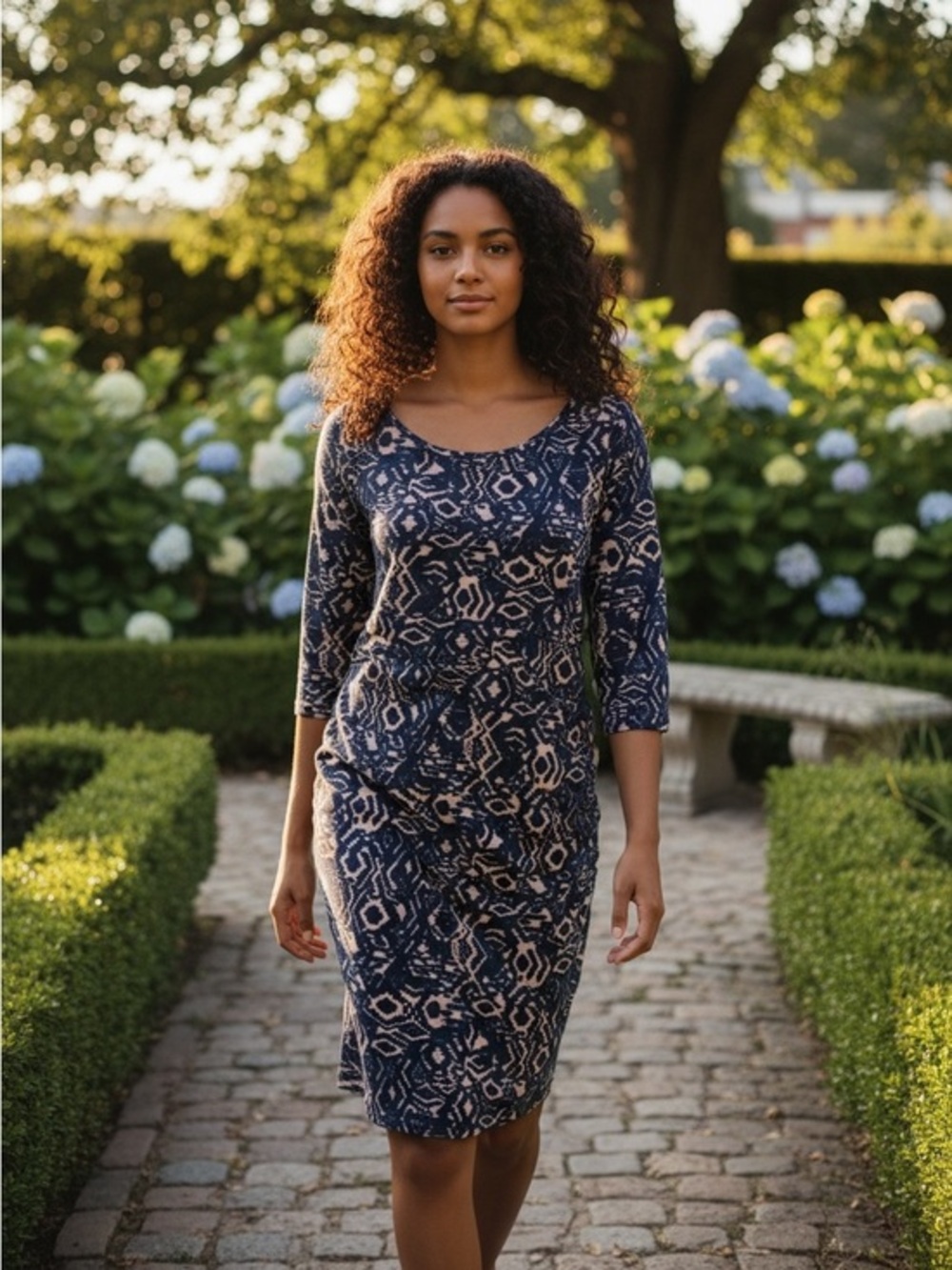 Everly Grey Aileen Abstract Ruched Dress